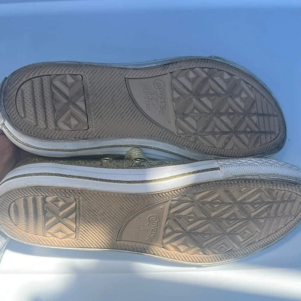 Gold Glitter Kids Sneakers